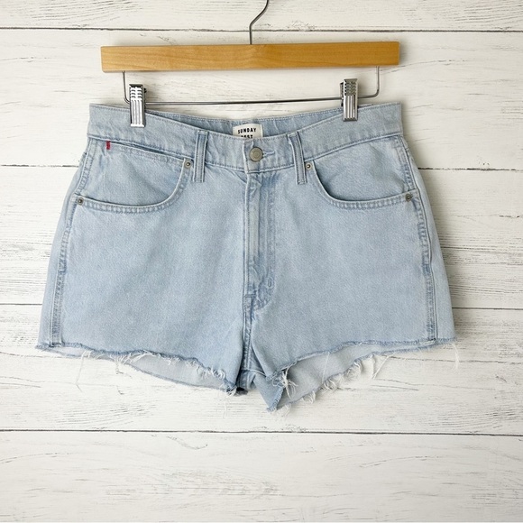 ARITZIA Sunday Best Micro Mini Short Chalky Blue High Rise Cutoff 29 - Picture 5 of 12